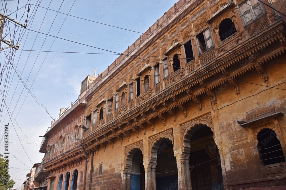 Obraz premium blue houses old city jodhpur, rajasthan,india