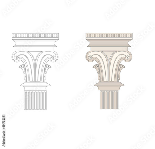 ANCIENT ROMAN AND HISTORICAL CLASSIC DECORATIONS GOTHIC COLUMNS AND FRIEZES IN ANCIENT VETIAN STYLE