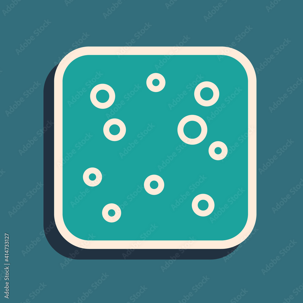 Green Beer bubbles icon isolated on green background. Long shadow style. Vector.