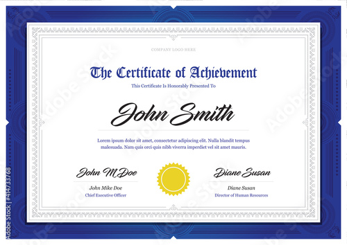 Modern Classic Certificate Diploma Award in A4 format