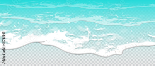 Summer background. Transparent sea wave.  3D vector. High detailed realistic illustration. © kjolak