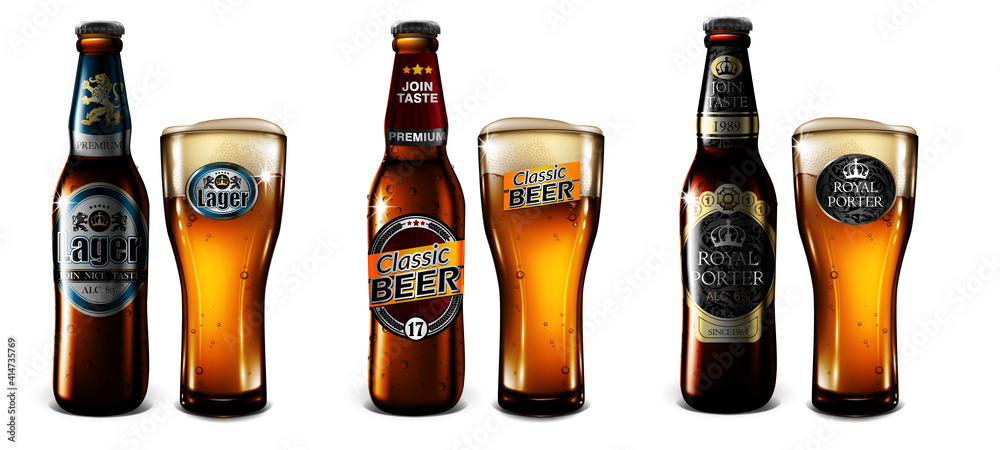 Types and purpose bar glasses Royalty Free Vector Image