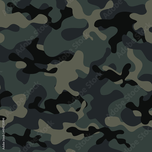 Camouflage seamless military forest pattern, stylish print. Vector illustration