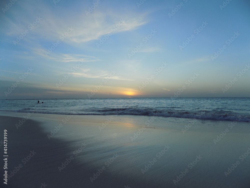 Blue sea and beautifil sunset Blue sea and beautifil sunset