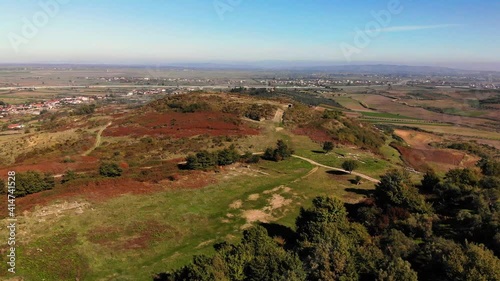 View from drone beautiful, green fields photo