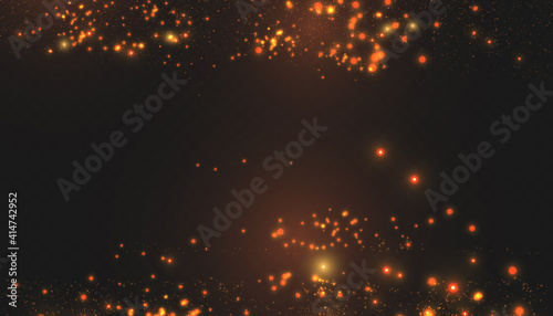 Set of blue, purple, glittering magic vector waves with gold particles isolated on transparent background.
