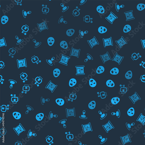 Set Man in the sauna, Facial cosmetic mask, Sauna wooden bathhouse and Aftershave on seamless pattern. Vector.