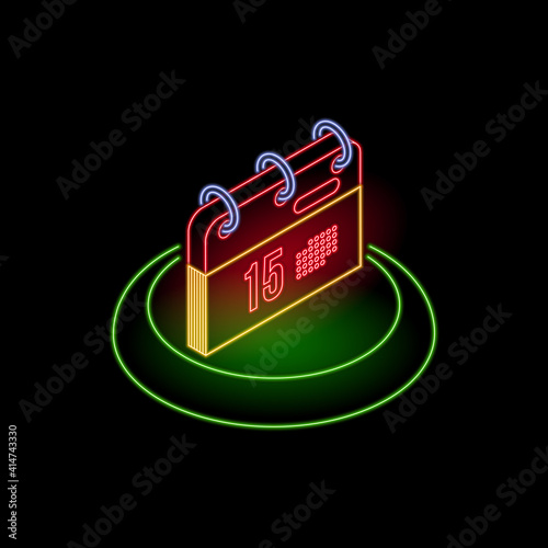 Neon calendar icon