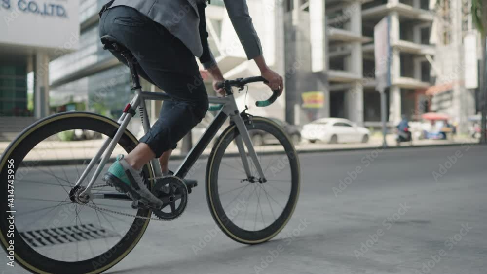 Business men on bicycles to work or to go home