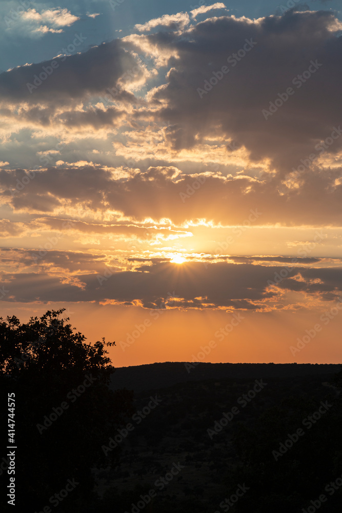 Fototapeta premium Sunset with vibrant colors in southern Andalusia in Spain