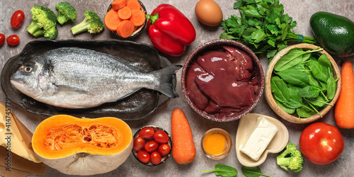 Photos Healthy balanced food background, banner