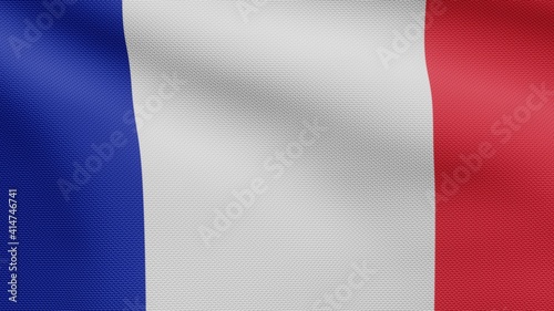 Free Download 3D illustration French flag waving in wind. France banner blowing, soft silk. - GFXLoad