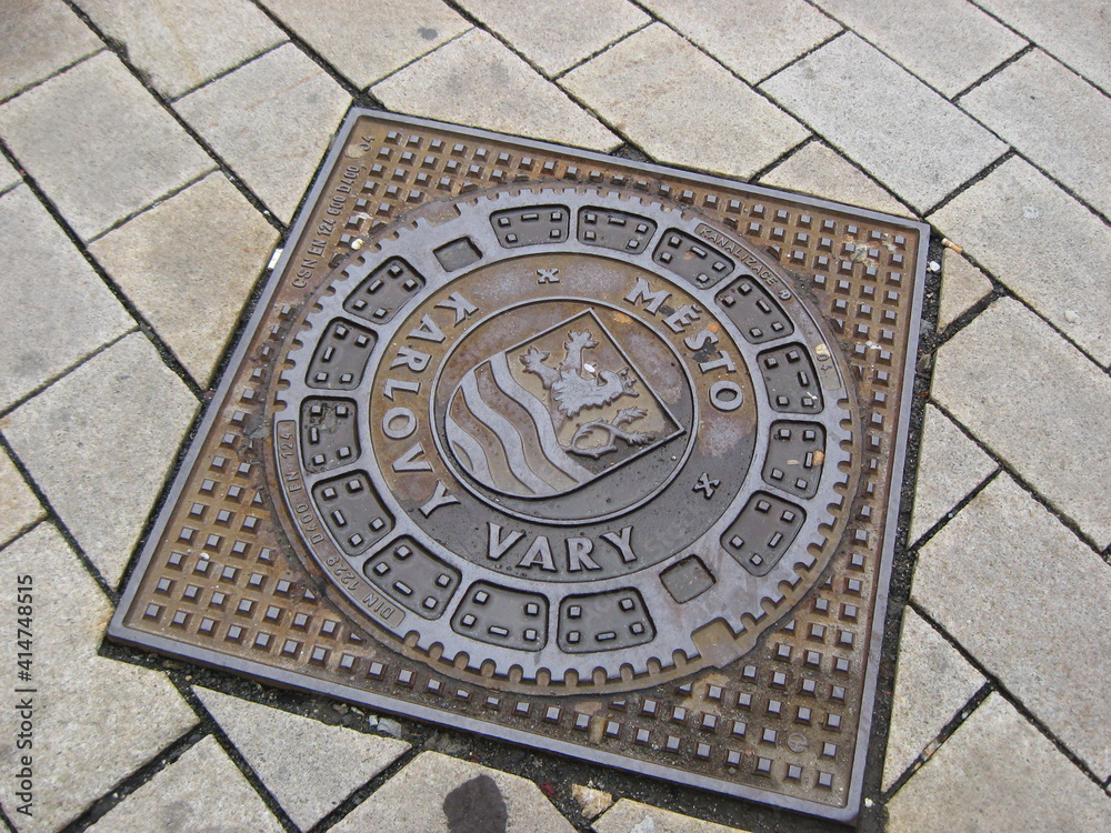 manhole cover in the street