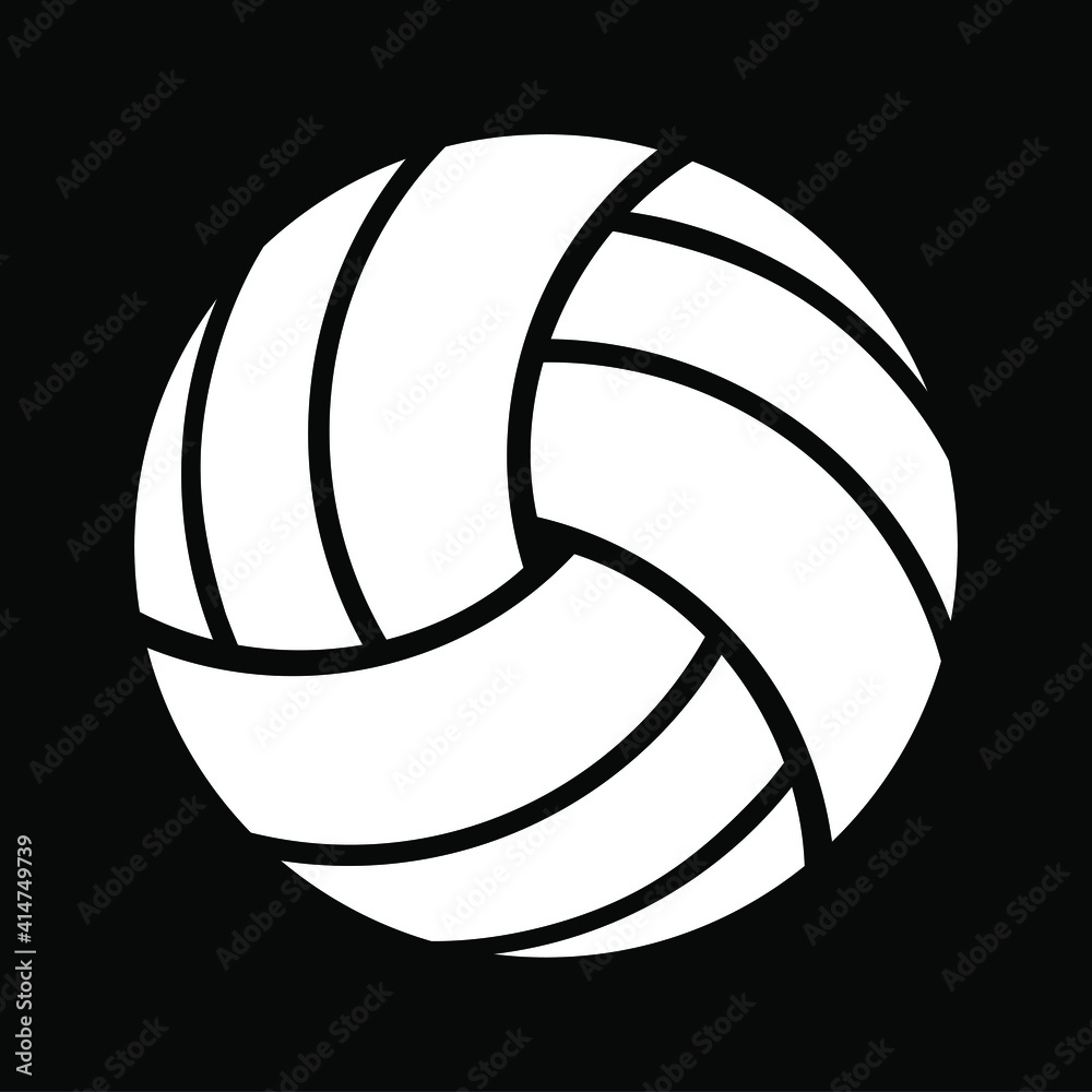 Volleyball ball on black background in vector EPS8