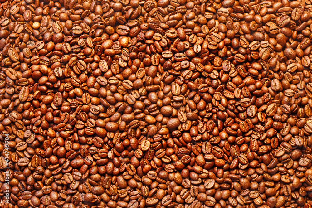 background image: top view of a scattered pile of dark brown coffee beans background image: top view of a scattered pile of dark brown coffee beans