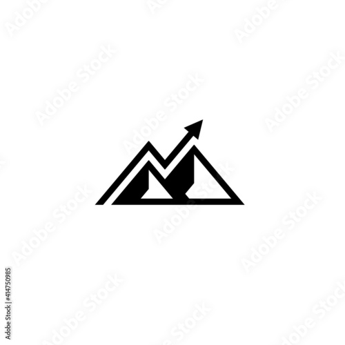 Obraz na plátně Mountain and Arrow logo or icon design