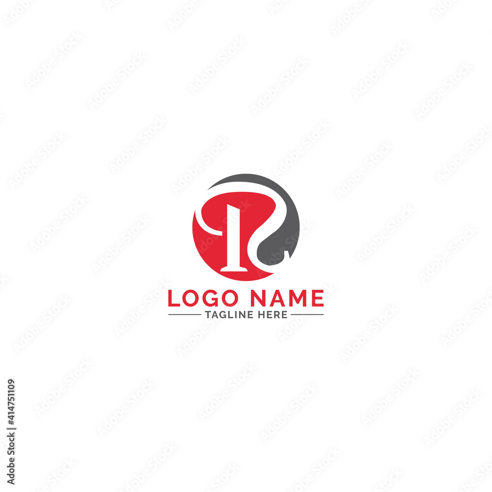 Creative R logo monogram Typographic vector template with Red and gray color Creative R logo monogram Typographic vector template with Red and gray color