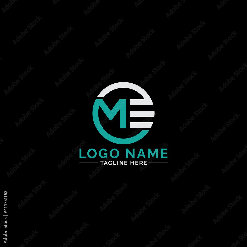 Modern Creative ME logo monogram. Typographic icon with letter M and ...
