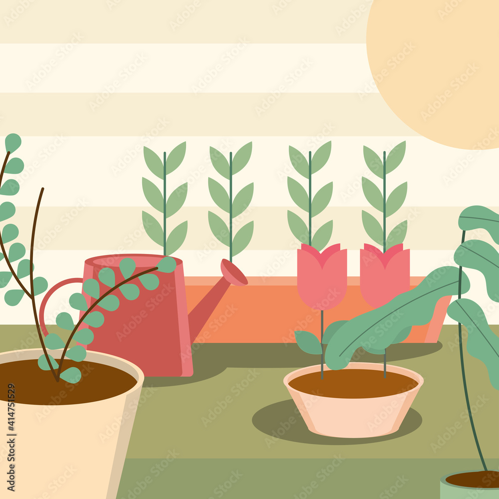 gardening potted plants flowers watering can gardening potted plants flowers watering can
