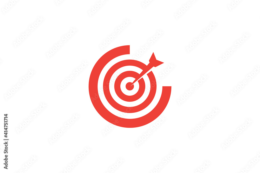 simple letter c target logo elegant with red color for your corporate or business identity