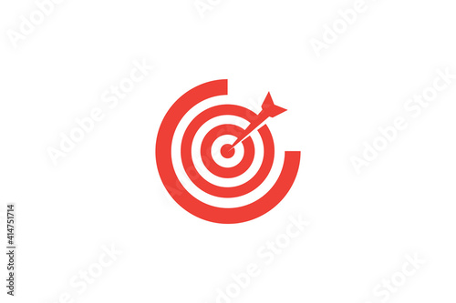 simple letter c target logo elegant with red color for your corporate or business identity