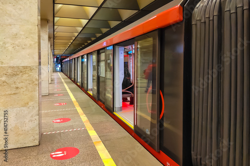 open subway car on the platform
