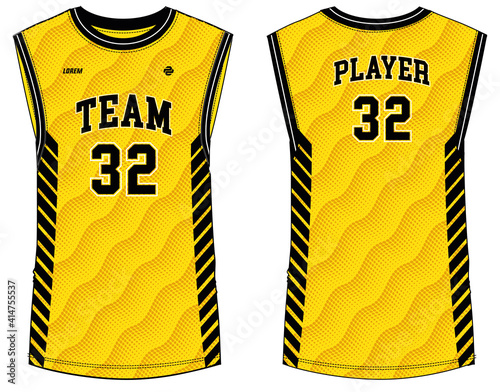 Sleeveless Tank Top Basketball jersey vest design t-shirt template, sports jersey concept with front and back view for Men and women. Basketball, Volleyball jersey, tennis and badminton