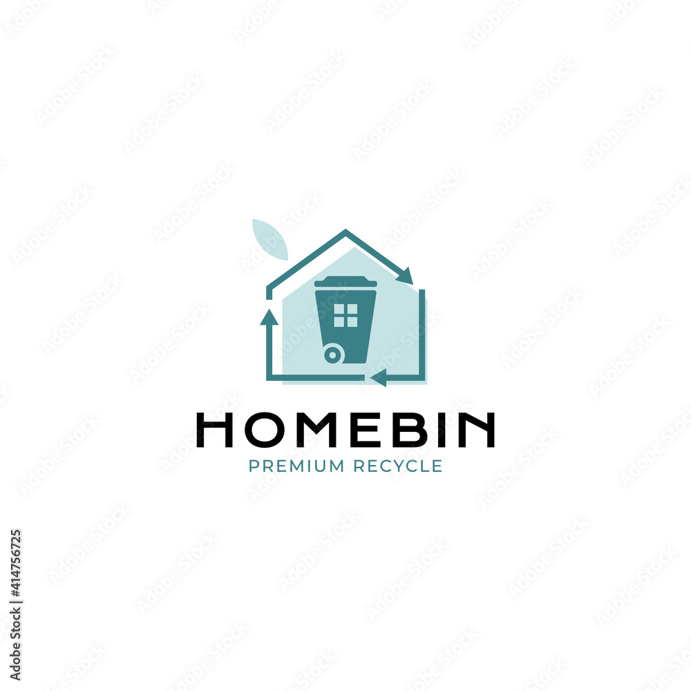 Home Bin logo vector icon illustration line simple style