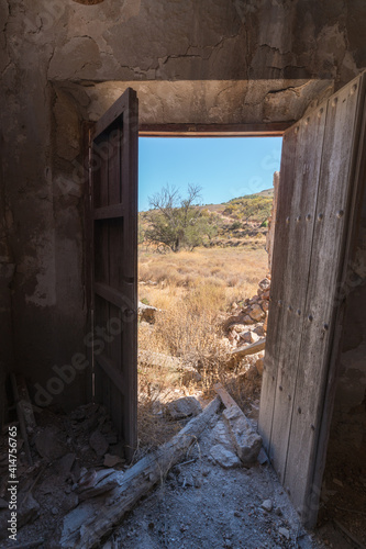 interior of an old abandoned farmhouse