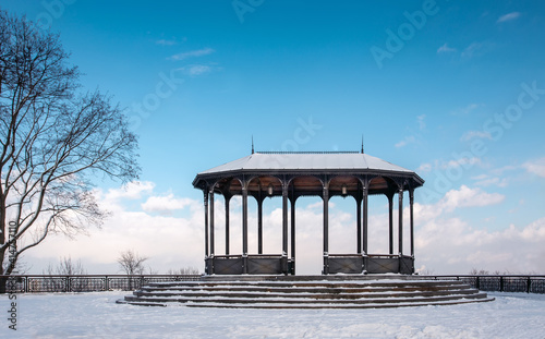 Gazebo in the Volodymyrska Girka park in Kyiv, Ukraine photo