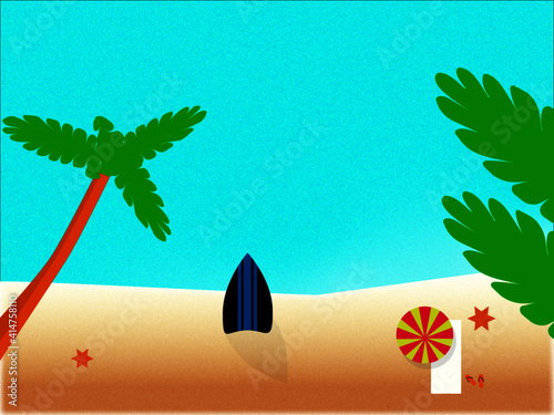 Beach Illustration - vector 
