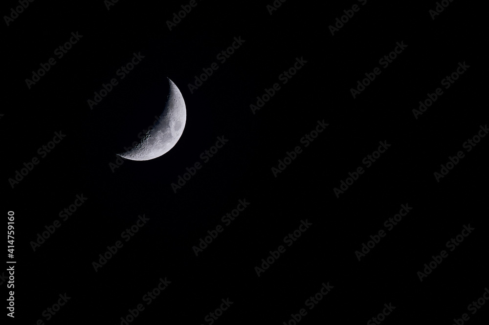color photo of the waxing moon over Mainz, Germany with copy space for any text color photo of the waxing moon over Mainz, Germany with copy space for any text