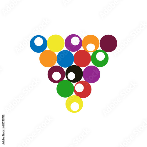 Billiard ball sport vector illustration pool game sphere icon. Round billiard ball isolated white snooker set gambling design. Circle equipment colorful icon top view. Hobby object glossy sport design