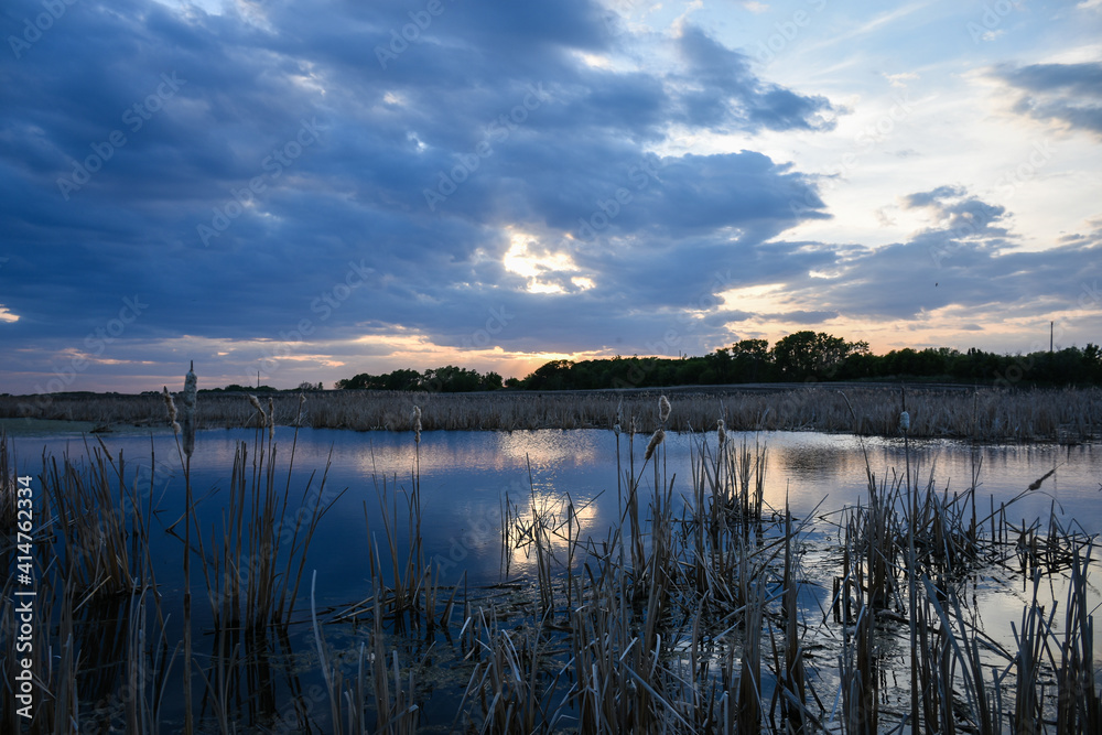 sunrise over the lake