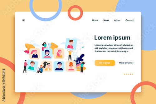 Talent choice concept. Employers looking for candidates for job interview. Managers working with customers. Vector illustration for recruit agency, career, audience topics