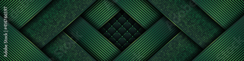 Luxury dark green background with backdrop overlap layer . Deep emerald pattern with vintage leather texture premium royal party photo