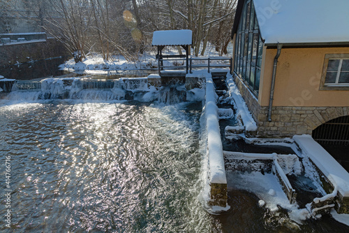 mill useum and river in Erfurt in winter photo