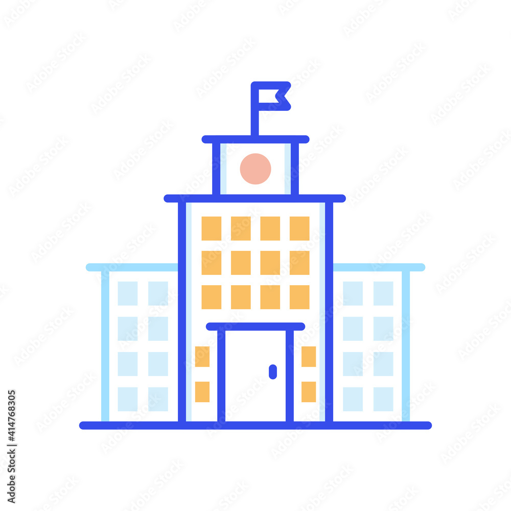 residential Vector color line icon style illustration. 
