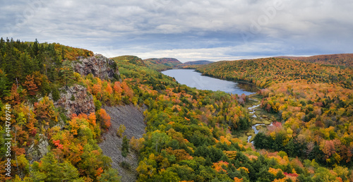 Beautiful autumn day at Lake of the Clouds at the Porcupine Mountains Wilderness State Park in the Michigan Upper Peninsula
