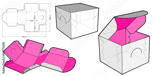 Gift Box and Die-cut Pattern. The .eps file is full scale and fully functional. Prepared for real cardboard production.