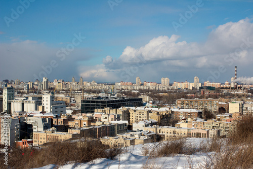 City view on a winter sunny day