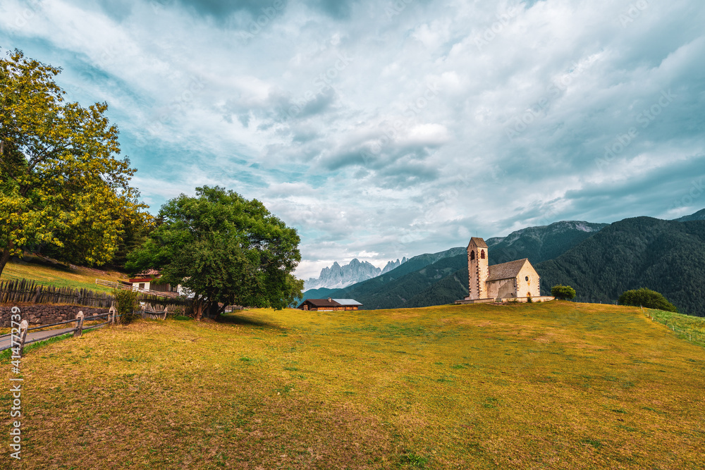 Church of St. Jacob in Funes, Italy.