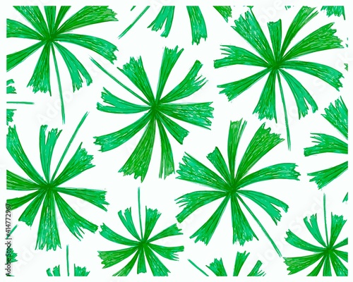Ecology Concepts, Illustration Background of Licuala Spinosa or Mangrove Fan Palm, A Tropical Plant Growing in Warm Temperate Climates.
