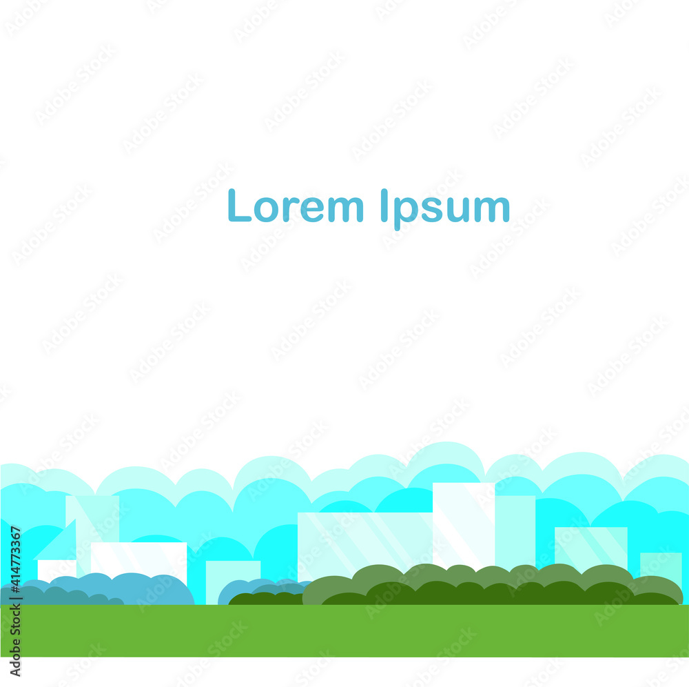 City landscape art design elements flat design blue green grey bacground Lorem Ipsum stock vector illustration for web, for print City landscape art design elements flat design blue green grey bacground Lorem Ipsum stock vector illustration for web, for print