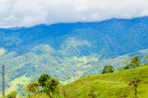 Colombian landscapes. Green mountains in Colombia  Latin America