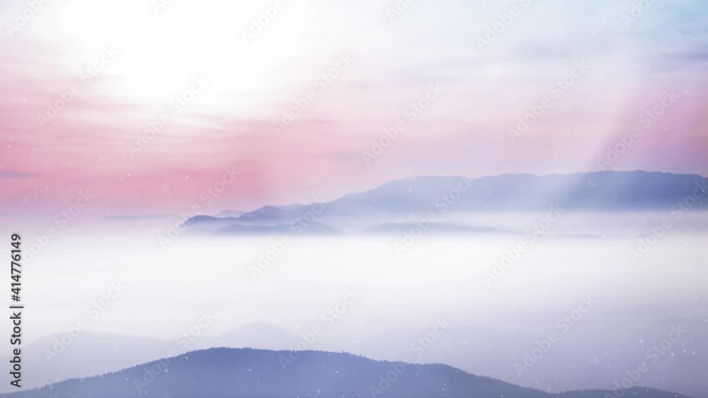Fantasy colorful pastel sunset with calming fog and bokeh animation Fantasy colorful pastel sunset with calming fog and bokeh animation