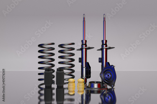 Φωτογραφία Passenger car Shock Absorber with dust cap, buffer mounting and strut mounting - new auto parts, spare parts
