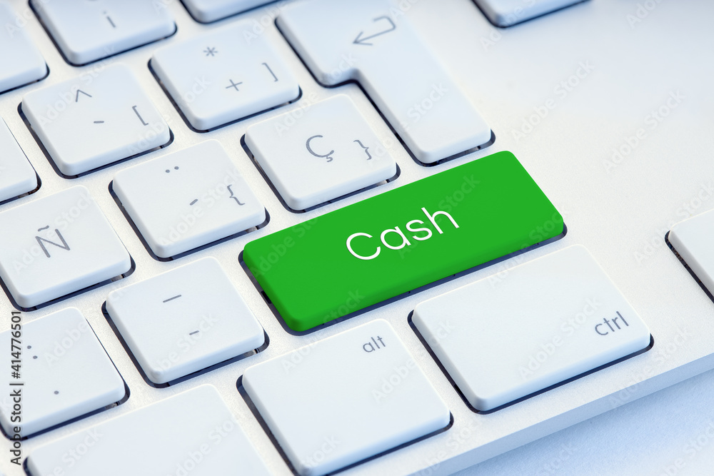 Cash Word on green computer Keyboard Key Cash Word on green computer Keyboard Key