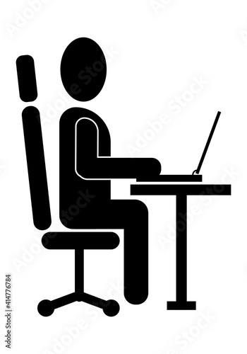 Icono de empleado de oficina. Oficinista, empleado de banco. Funcionario