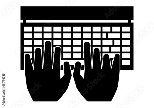 Icono de manos escribiendo sobre un teclado de ordenador